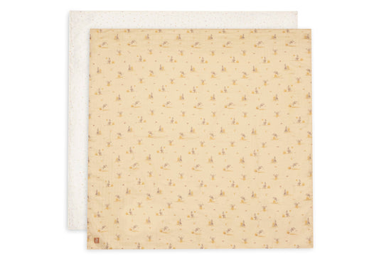 Lange Gaze de Coton Large 115x115cm Jollein - Kangaroots - 2 Unités