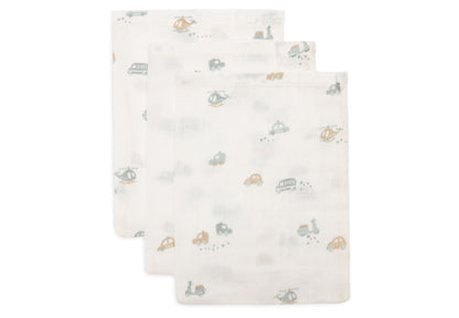 Gant de Toilette Gaze de Coton 15x20cm - On The Go - 3 Unités