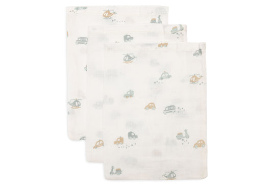 Gant de Toilette Gaze de Coton 15x20cm - On The Go - 3 Unités
