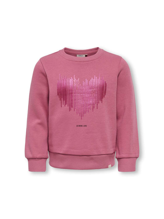 Sweat-shirt Kids mini girl Kmgbelinda life l/s reg glitter bru swt
