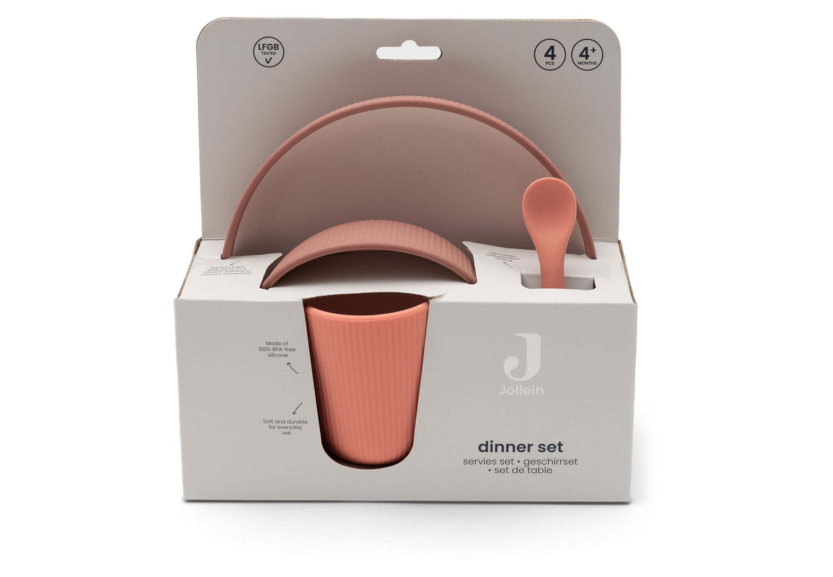 Set repas bébé en silicone 4 pièces Jollein - Blush Shades - détail