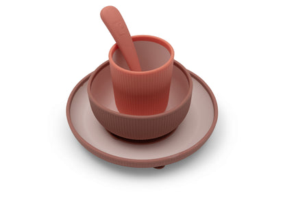 Set repas bébé en silicone 4 pièces Jollein - Blush Shades