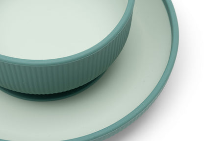 Set repas bébé en silicone 4 pièces Jollein - Jade Shades - détail