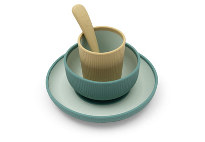 Set repas bébé en silicone 4 pièces Jollein - Jade Shades