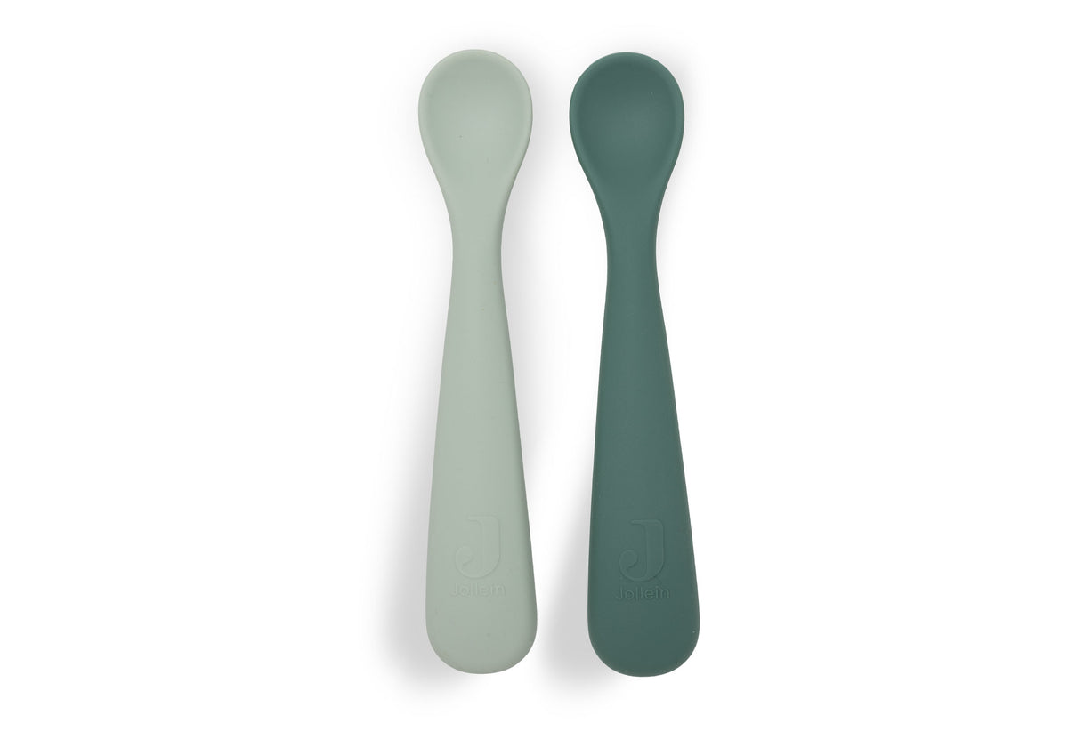Cuillère Souple Silicone Jollein - Jade Shades - 2 Unités