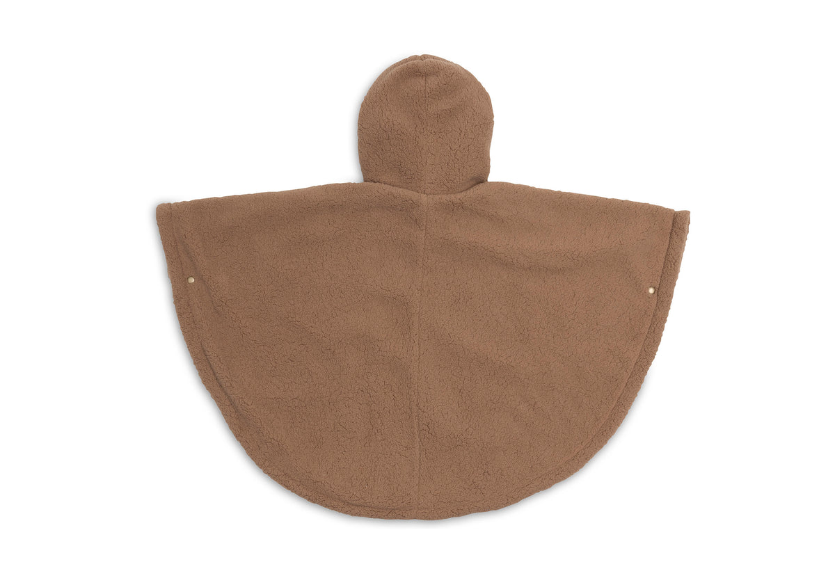 Poncho Teddy Fleece Jollein - Dark Hazel - détail