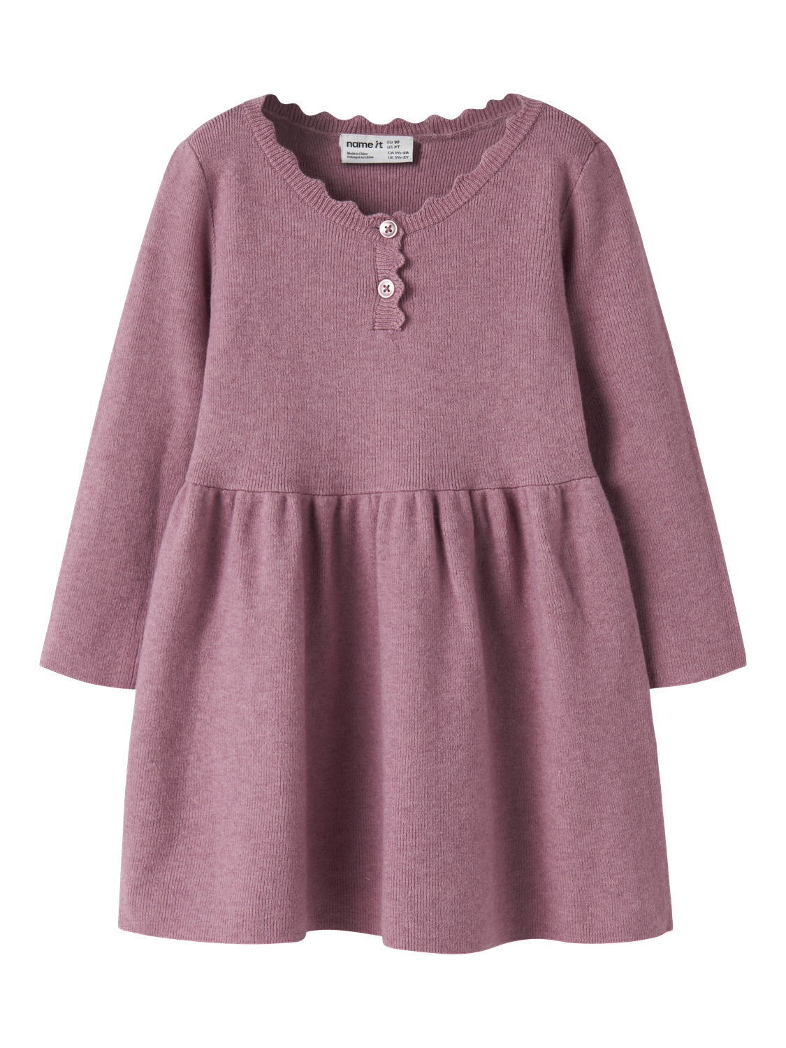 Robe Midi-Name it mini-NMFNALIE LS KNIT DRESS