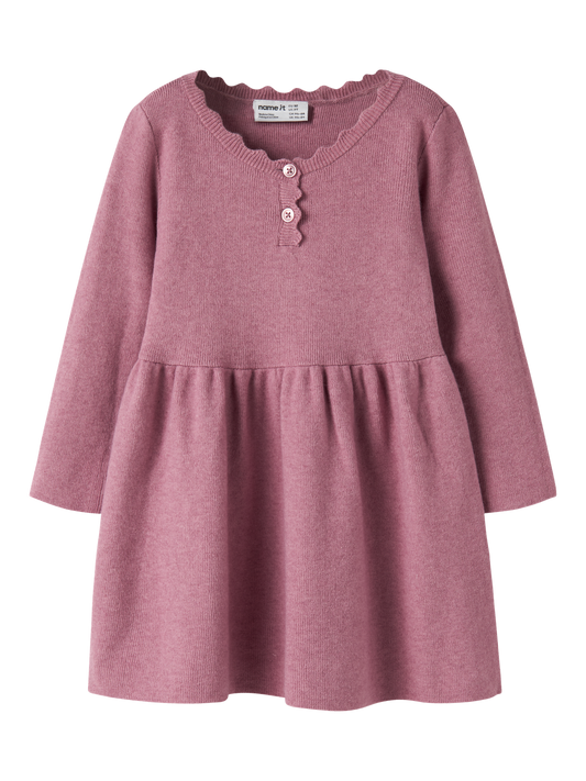Robe Midi-Name it mini-NMFNALIE LS KNIT DRESS