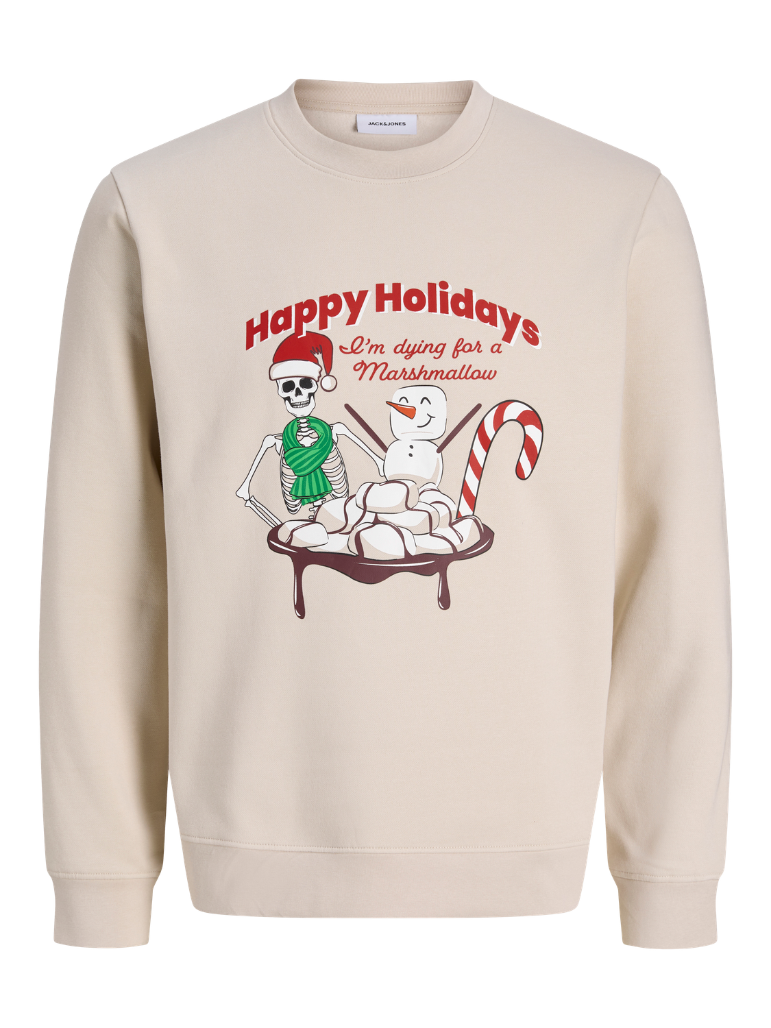 Sweat-shirt-Jack&jones junior-JJMERRY SKULL XMAS SWEAT CREW NECK JNR