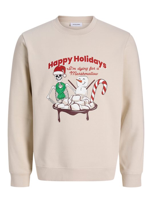 Sweat-shirt-Jack&jones junior-JJMERRY SKULL XMAS SWEAT CREW NECK JNR