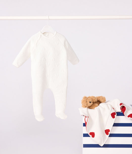 Dors-bien en tubique PETIT BATEAU marshmallow cœur bébé