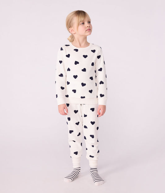 Pyjama fille éponge PETIT BATEAU cœurs