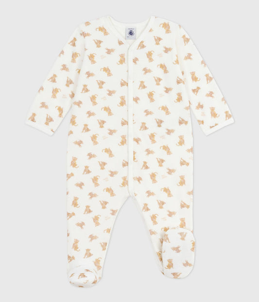 Dors-bien mixte en velours PETIT BATEAU léopards