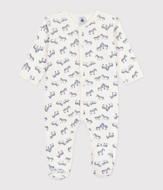 Dors-bien mixte en velours PETIT BATEAU zèbres