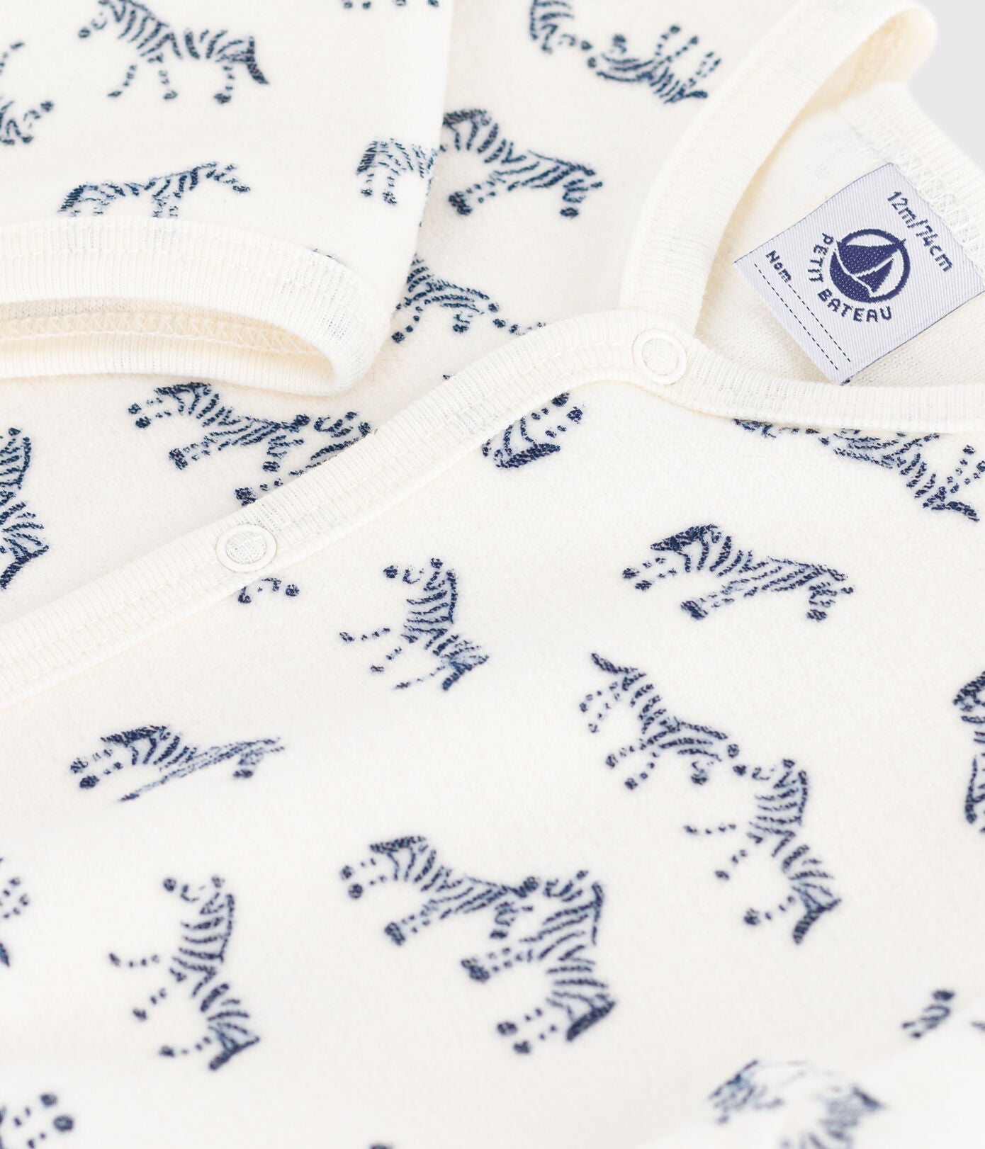 Dors-bien mixte en velours PETIT BATEAU zèbres