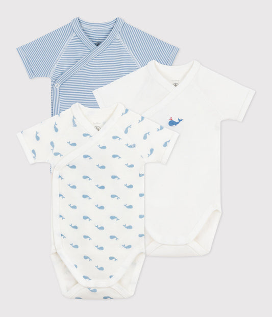 Lot de bodies croisés manches courtes PETIT BATEAU bébé