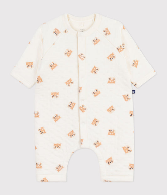 Combinaison longue bébé PETIT BATEAU matelassée milk/panda roux