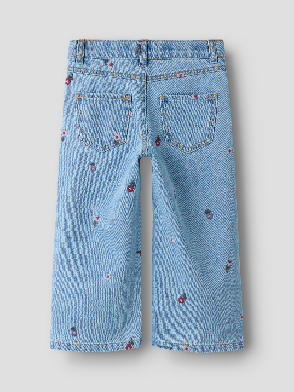 Jean wide brodé fille enfant Name It Mini - Rose