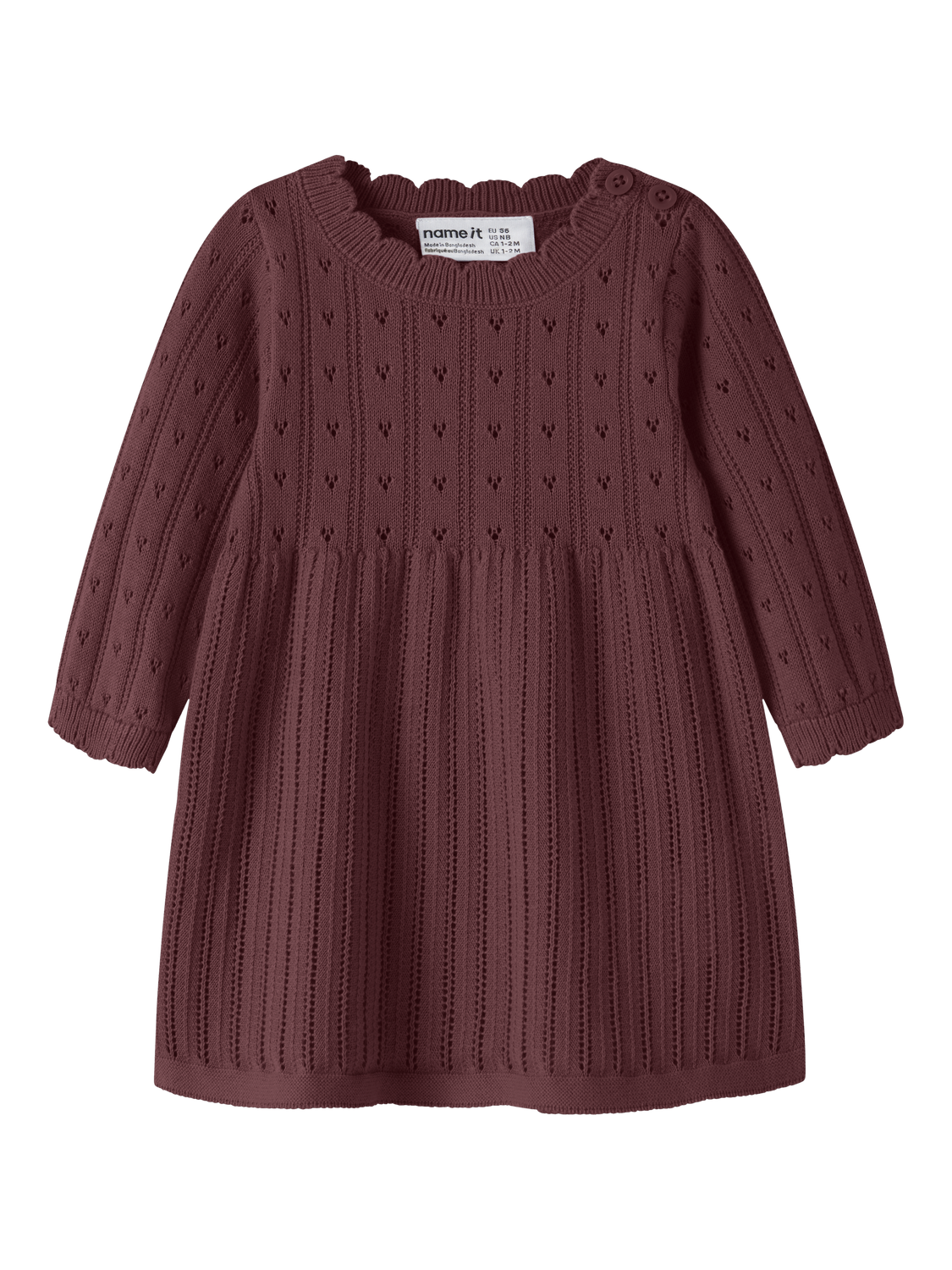 Robe longue-Name it baby-NBFOXENIA LS KNIT DRESS