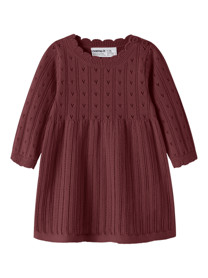 Robe longue-Name it baby-NBFOXENIA LS KNIT DRESS