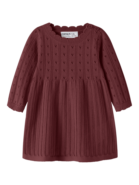 Robe longue-Name it baby-NBFOXENIA LS KNIT DRESS