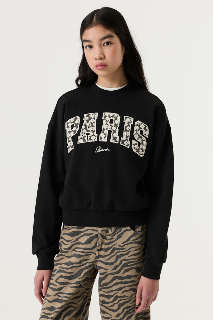 Sweat-shirt fille noir Paris Garcia - W262661
