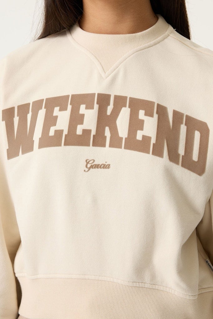 Sweat-shirt GARCIA M262463-1448 ecru