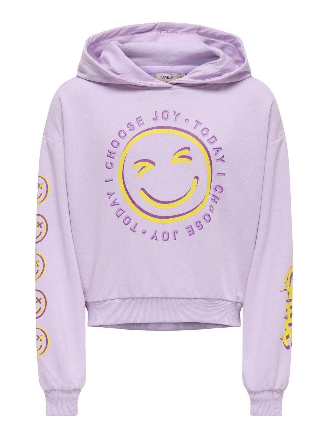 Sweat-shirt Kids only girl Kogsmile life l/s hood ub swt noos
