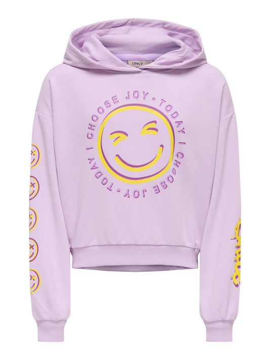 Sweat-shirt Kids only girl Kogsmile life l/s hood ub swt noos