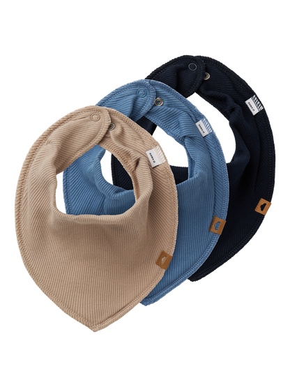 Lot de 3 bavoirs à écharpe bébé Name It Baby - Yvetti Bleu saphir