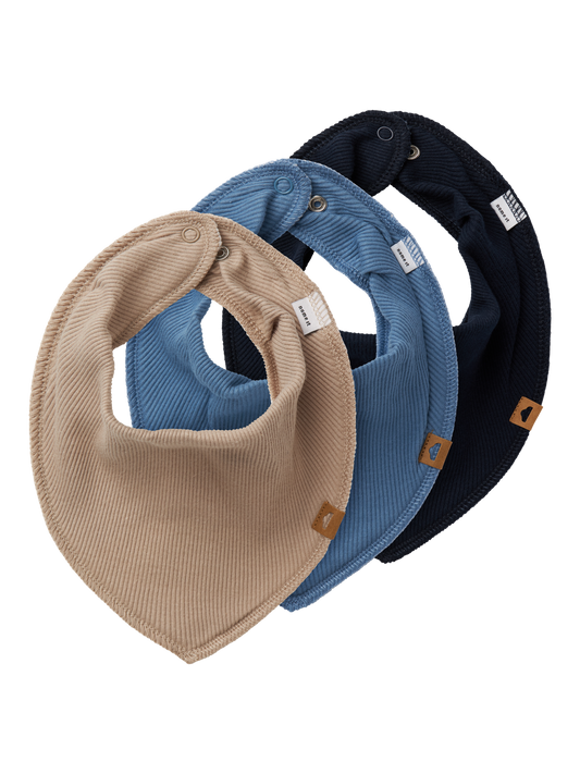 Lot de 3 bavoirs à écharpe bébé Name It Baby - Yvetti Bleu saphir