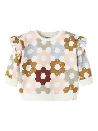 Sweat-shirt bébé fille Lil' Atelier - Dias Lait de coco