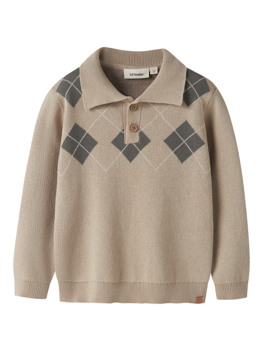 Polo Shirt-Lil' atelier mini-NMMRONAN LS KNIT POLO LIL