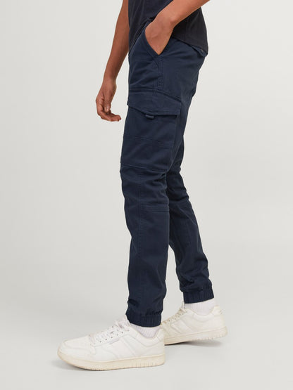 Pantalon cargo garçon Jack & Jones Junior - Paul Flake Bleu marine