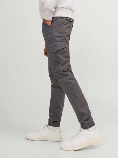 Pantalon cargo garçon Jack & Jones Junior - Paul Flake Gris asphalte