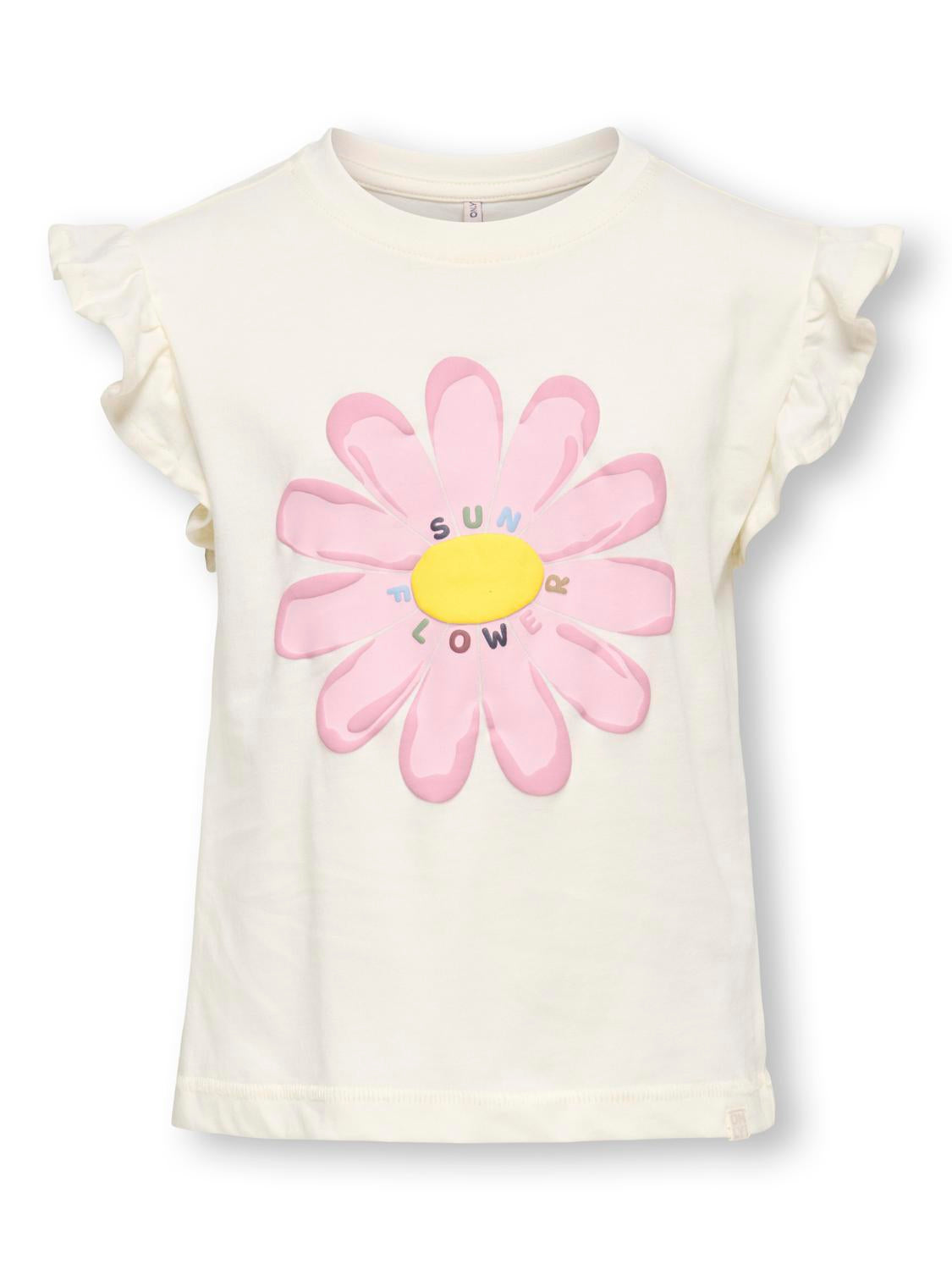 T-shirts Kids mini girl Kmgruth life sl frill loose tee jrs