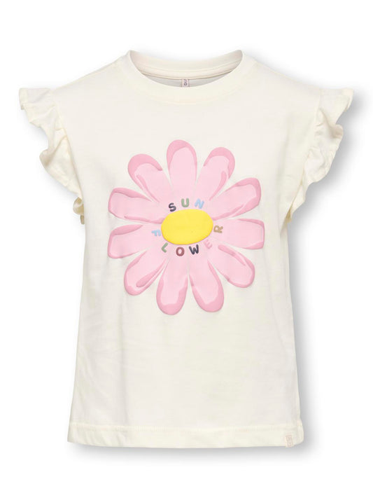T-shirts Kids mini girl Kmgruth life sl frill loose tee jrs