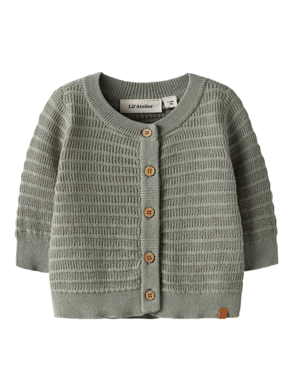 Cardigan en maille bébé garçon Lil' Atelier - Thunder Seagrass