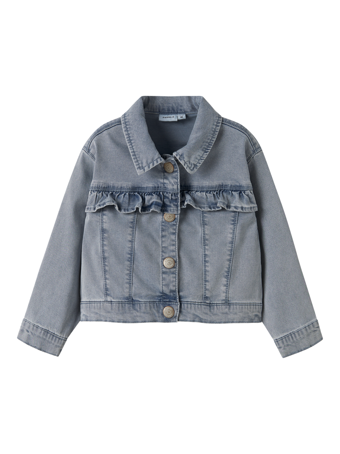 Veste en jean Name it mini Nmfjulia dnm frill jacket 6006-yb f