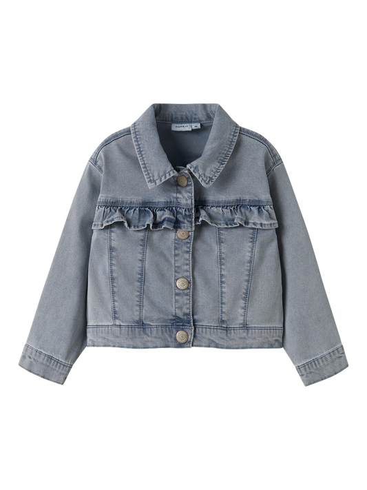 Veste en jean Name it mini Nmfjulia dnm frill jacket 6006-yb f
