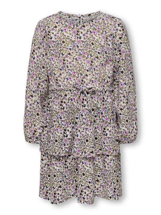 Robe courte Kids mini girl Kmgbella life l/s v-neck dress aop wvn