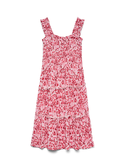Robe longue-Vero moda girl-VMMENNY SL SMOCK CALF DRESS WVN GIRL