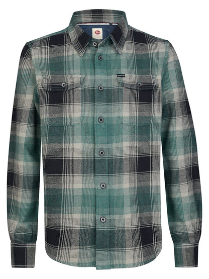 Chemise à carreaux manches longues garçon Petrol Industries - Teal Green