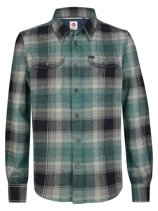 Chemise à carreaux manches longues garçon Petrol Industries - Teal Green