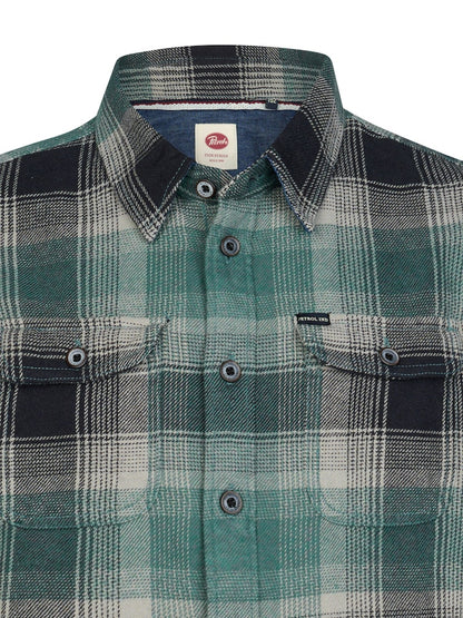 Chemise à carreaux manches longues garçon Petrol Industries - Teal Green
