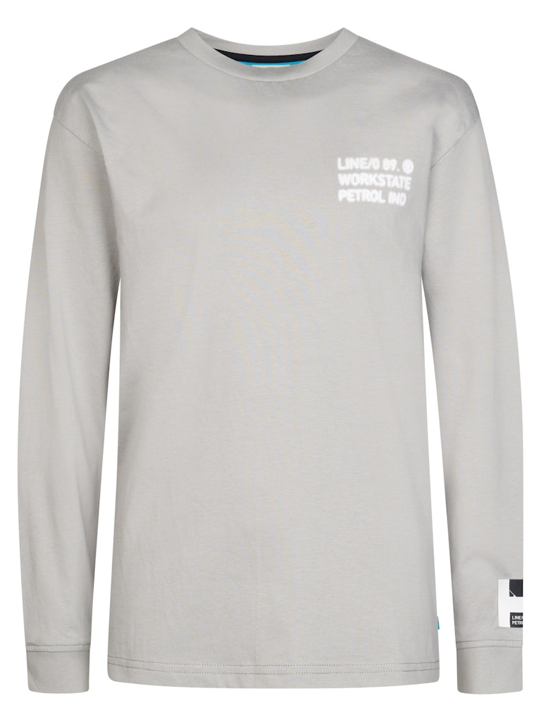 T-shirt manches longues imprimé garçon Petrol Industries - Ice Grey