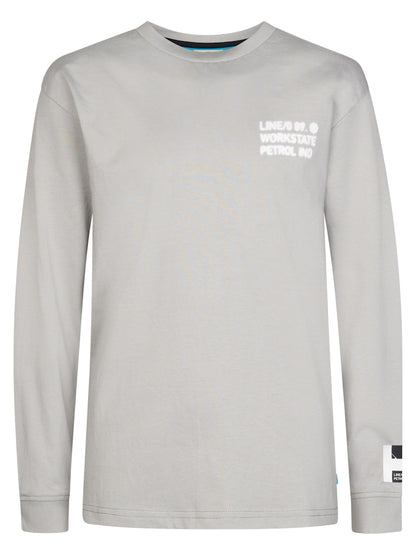 T-shirt manches longues imprimé garçon Petrol Industries - Ice Grey