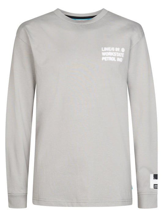 T-shirt manches longues imprimé garçon Petrol Industries - Ice Grey