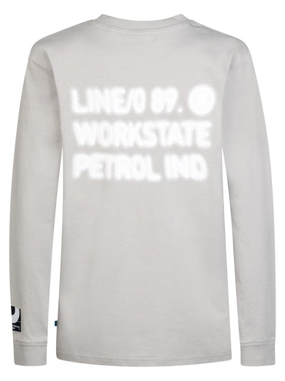 T-shirt manches longues imprimé garçon Petrol Industries - Ice Grey