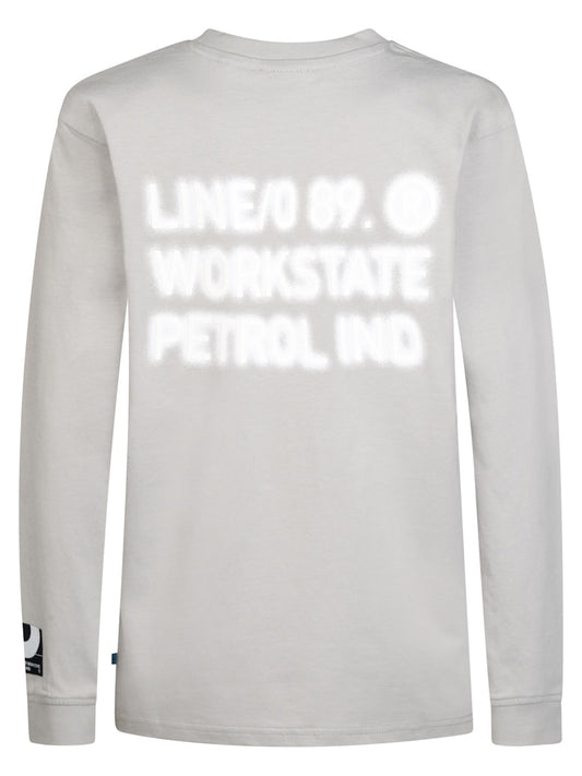 T-shirt manches longues imprimé garçon Petrol Industries - Ice Grey